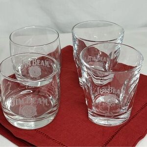 Jim Beam Bourbon Distillery Old Fashion Glasses. Set of 4